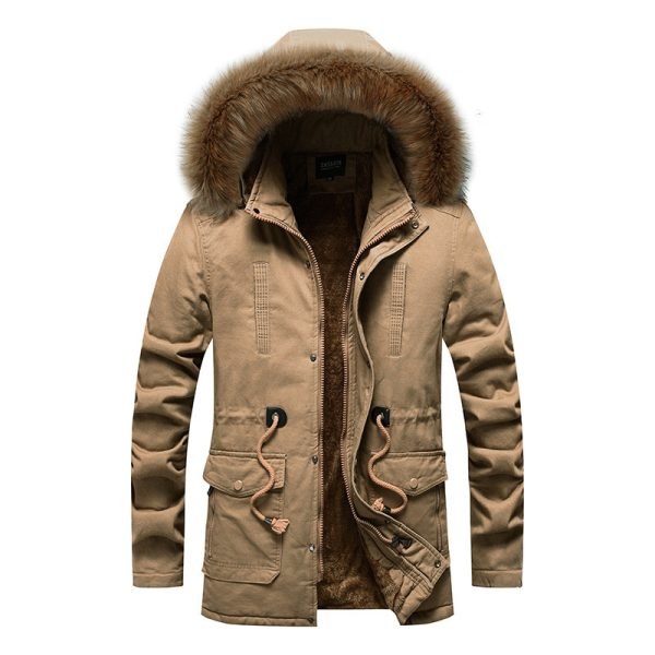 Fleece-Lined Thickened Insulated Cotton Jacket